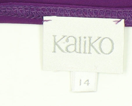 Kaliko Women's Purple Beaded V-Neck T-Shirt Size 14
