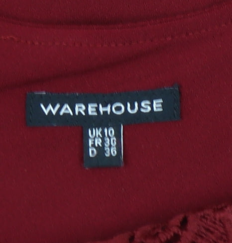 Warehouse Women's Red Lace Camisole Blouse Size 10