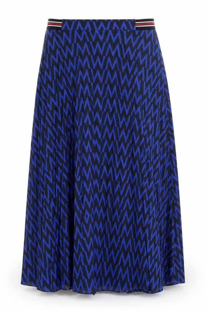 Marks & Spencer Women's Blue Pleated Midi Skirt, Size 8