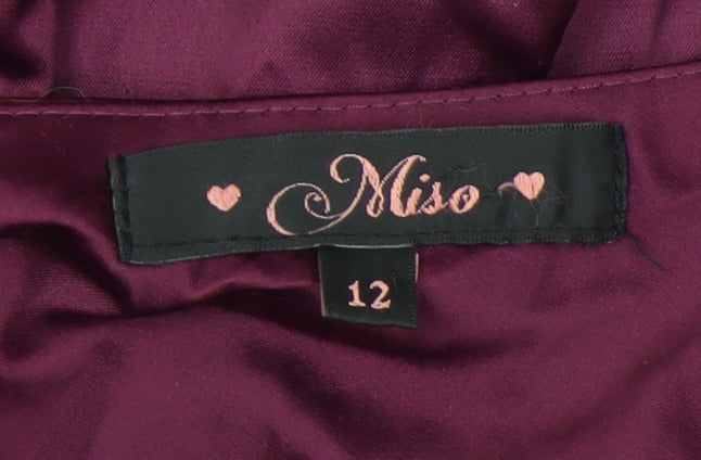Miso Women's Purple Mini Dress - Size 12, Party Wear
