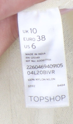 Topshop Women's Ivory Floral Embroidered Tank
