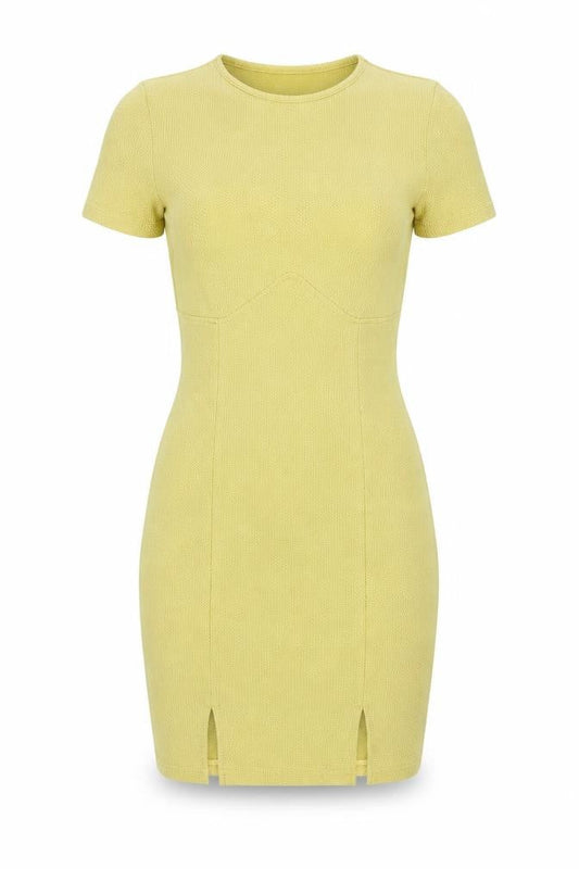 PRETTYLITTLETHING Women's Yellow Bodycon Dress - Size 6