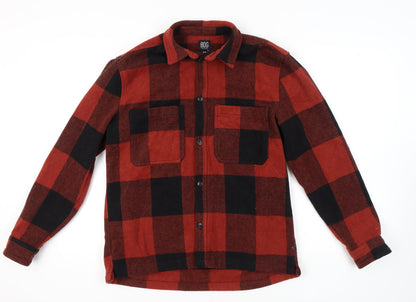 Additional front view of BDG Men's Red Black Plaid Basic Jacket S