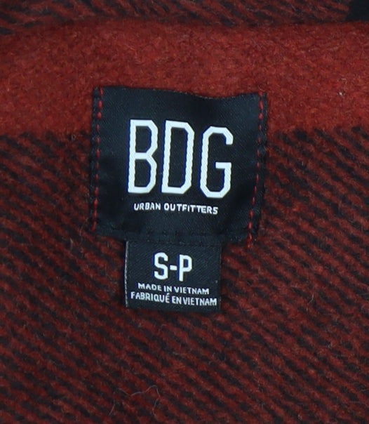 BDG Men's Red Black Plaid Basic Jacket S