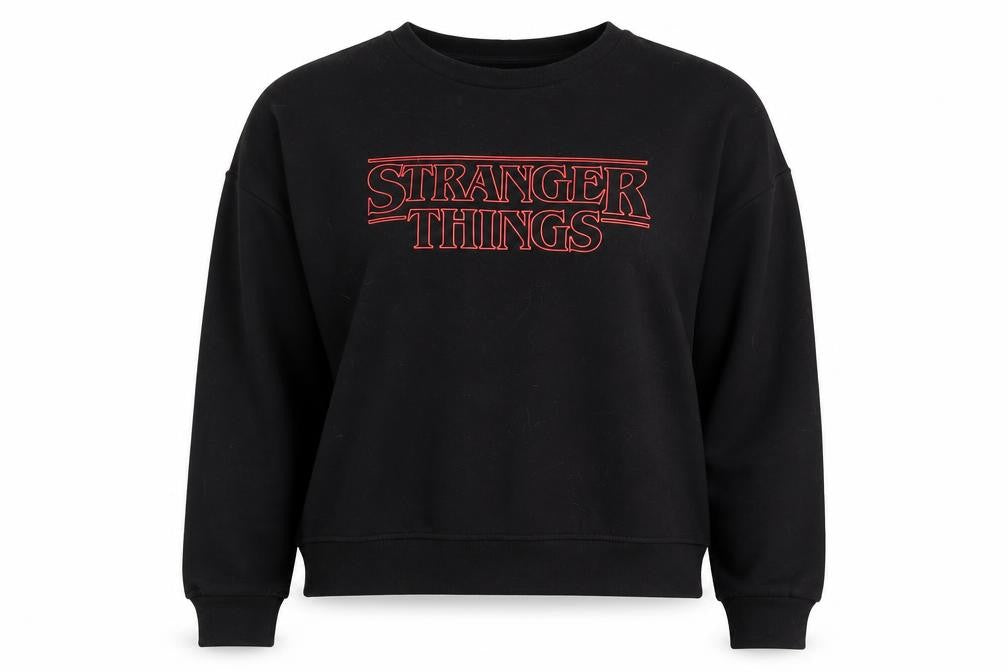 Netflix Stranger Things Black XS UK 6-8 Unisex Pullover Sweatshirt