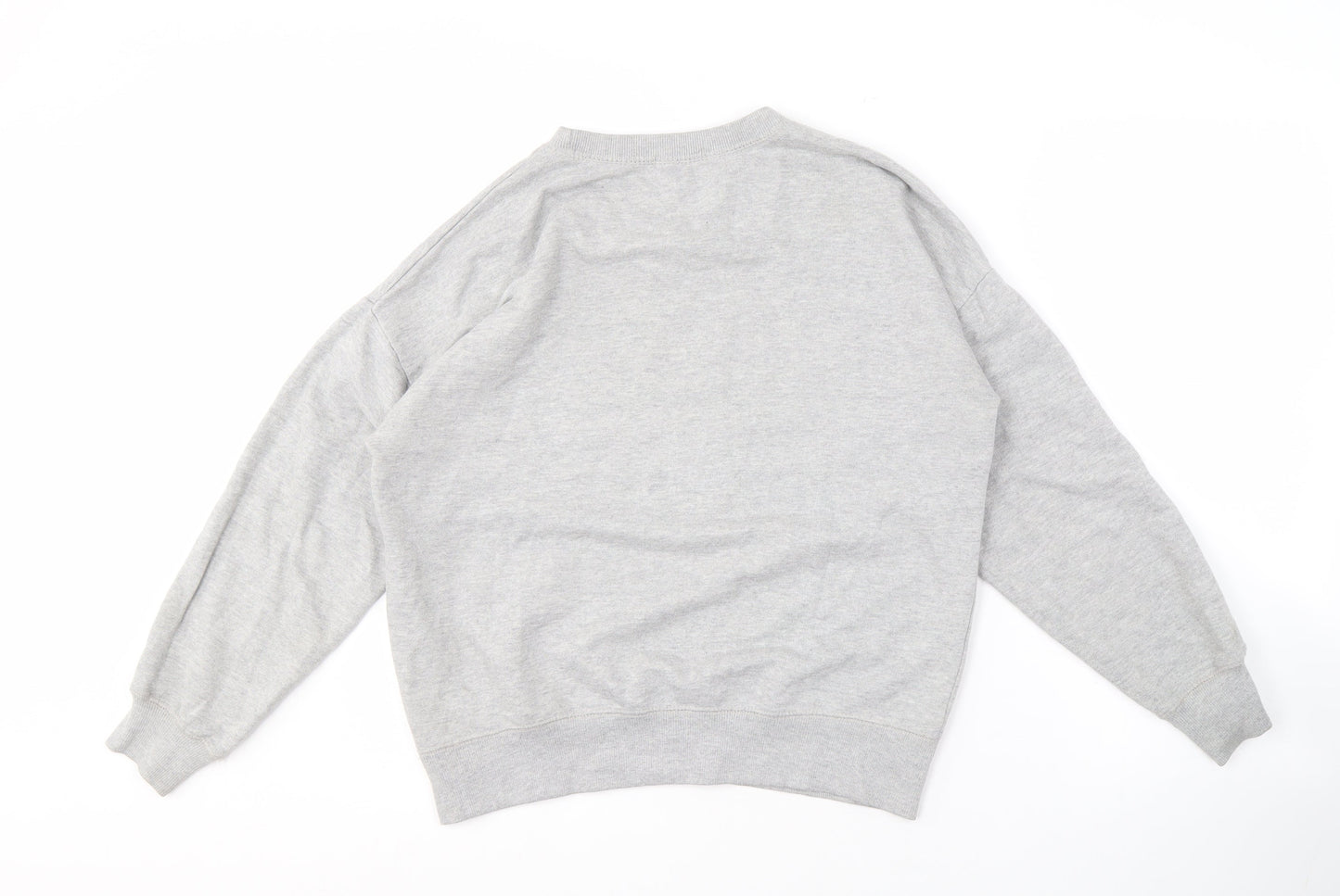 Pull&Bear Unisex Grey Graphic Print Sweatshirt S