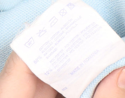 Close-up detail of Champion unisex blue/grey track jacket m