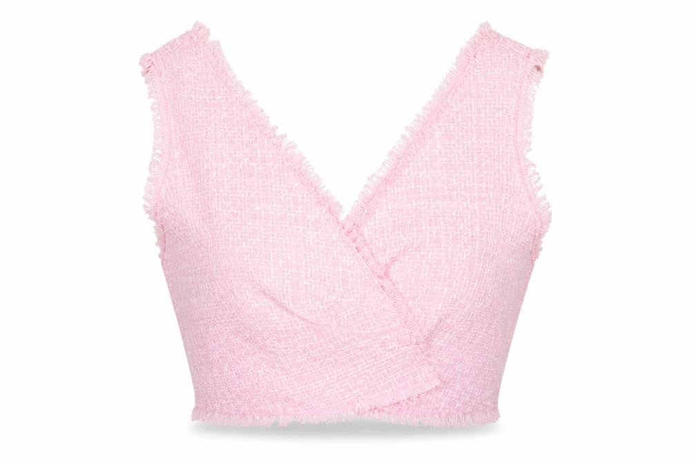 Zara Women's Pink Cropped Blouse - Size S
