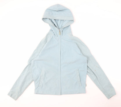 Additional front view of Regatta Women's Blue Hooded Fleece Jacket, size 10