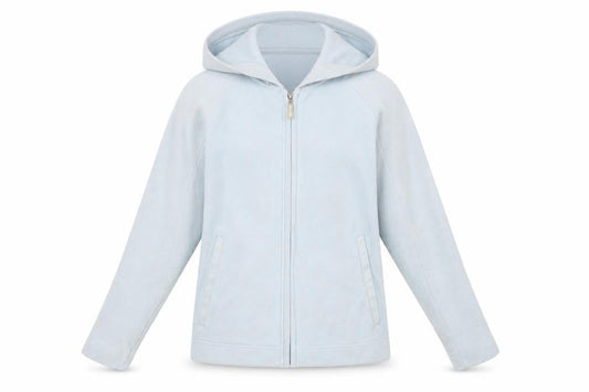 Front view of Regatta Women's Blue Hooded Fleece Jacket, size 10