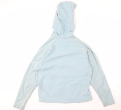 Back view of Regatta Women's Blue Hooded Fleece Jacket, size 10
