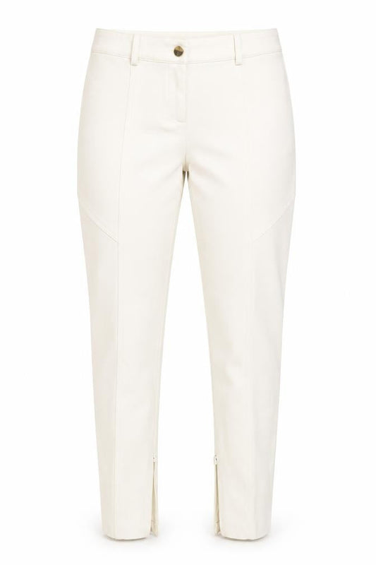 Pinko Women's Ivory Trousers, Size 10, Ankle Zip