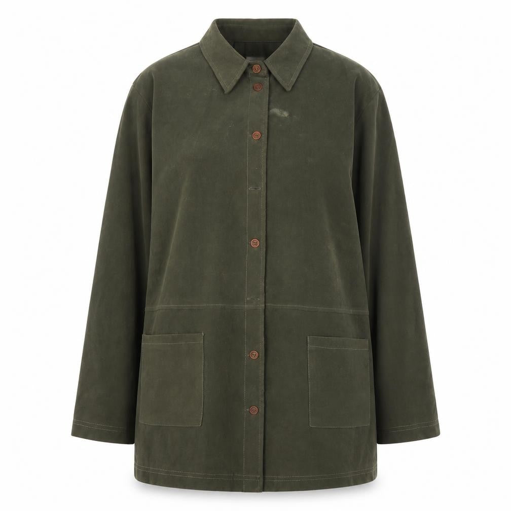 Variations Women's Green Plus Size Button-Up Shirt