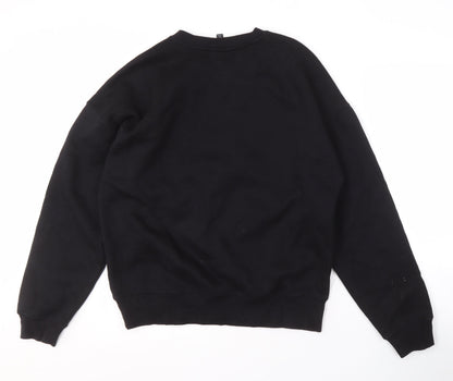 H&M Womens Black Oversized Graphic Sweatshirt S