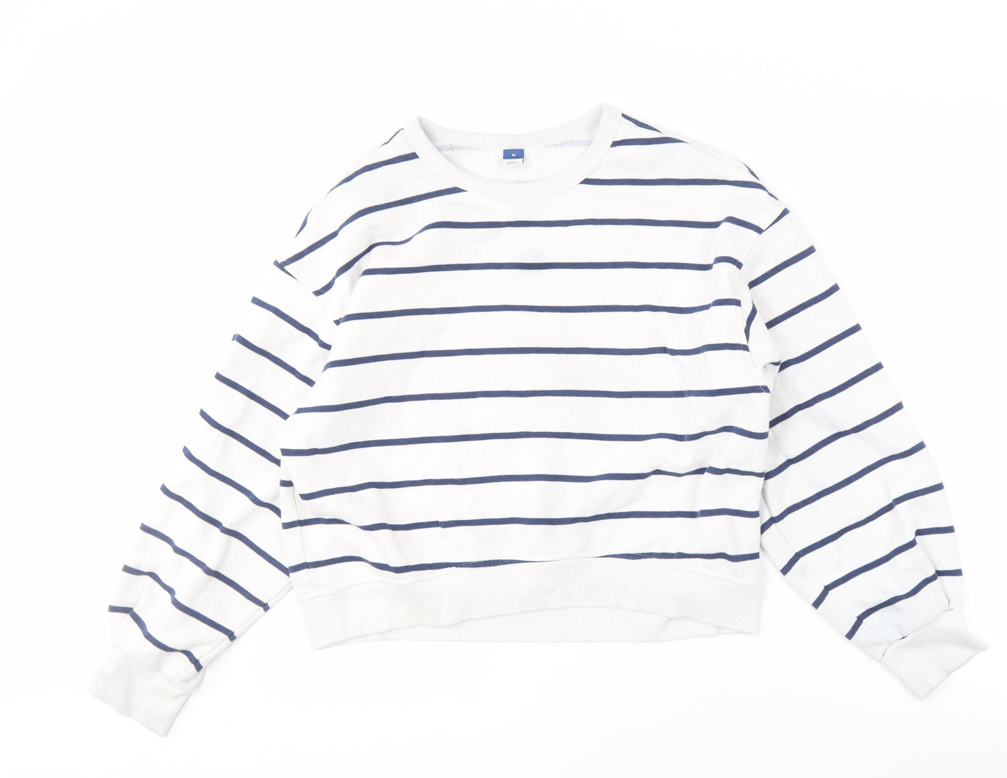 Old Navy Women's White Striped Pullover Sweatshirt M