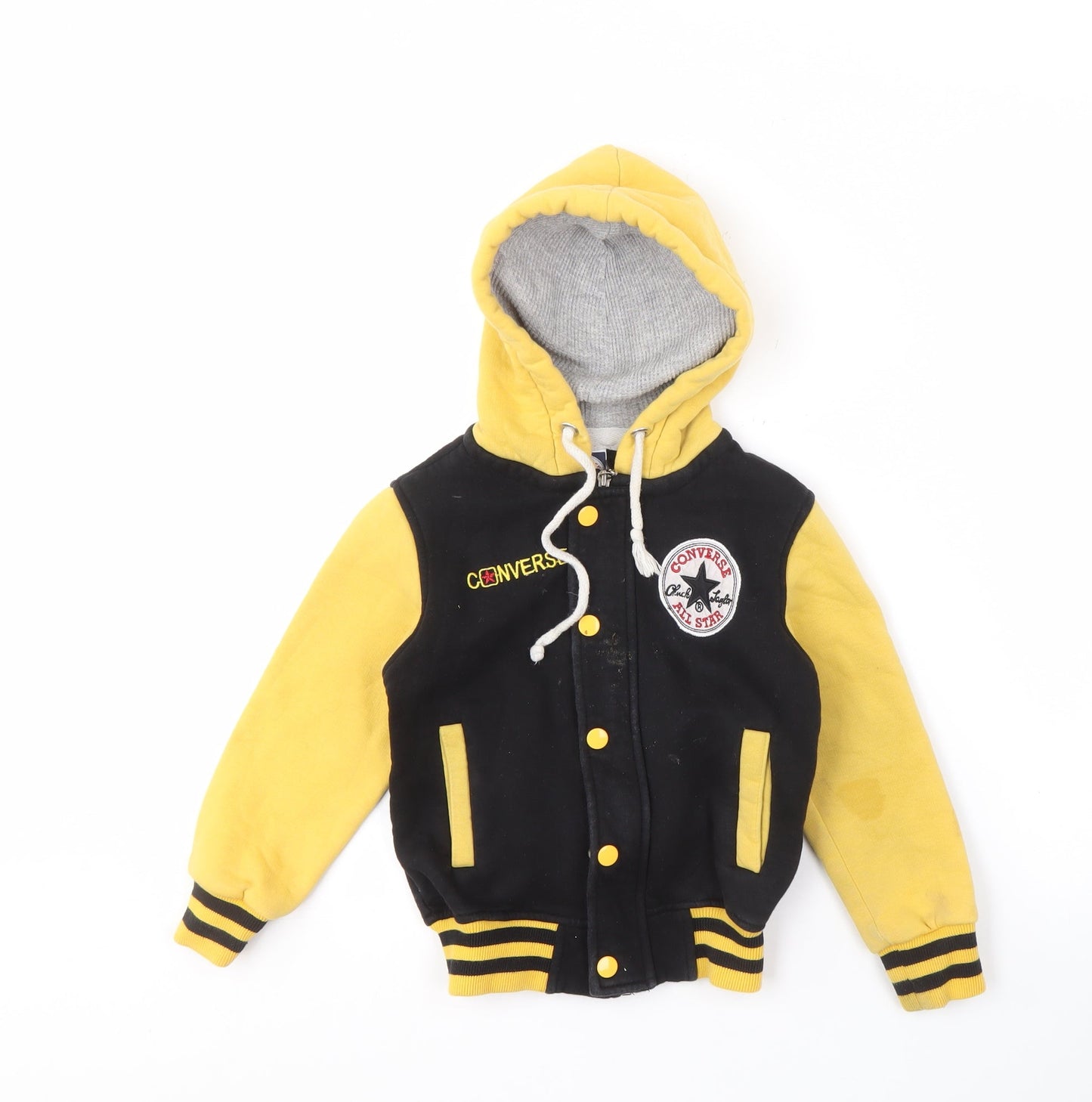 Converse Boys Black Yellow Varsity Jacket 3 Years