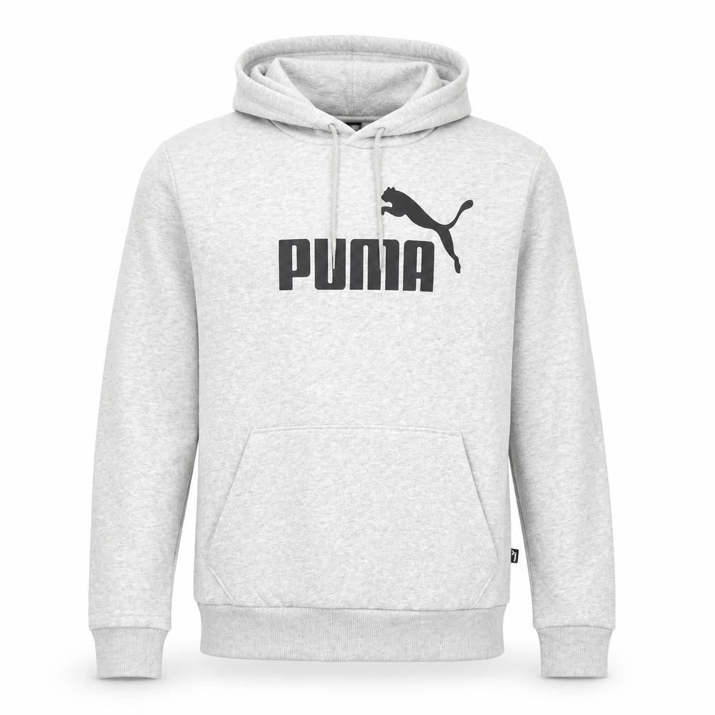 Puma Men's Grey Medium Pullover Hoodie with Logo
