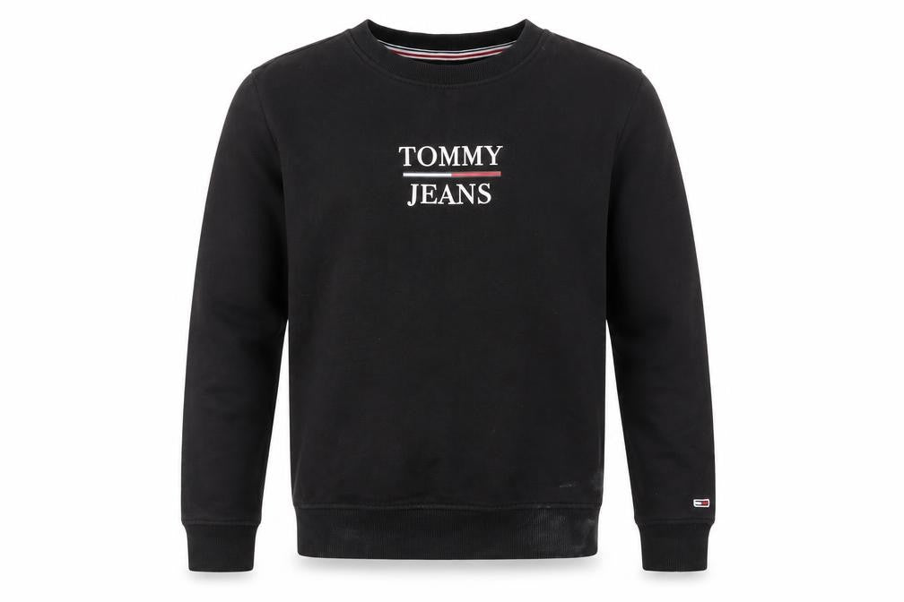 Tommy Jeans Men's Black Logo Sweatshirt, Size S, Pullover