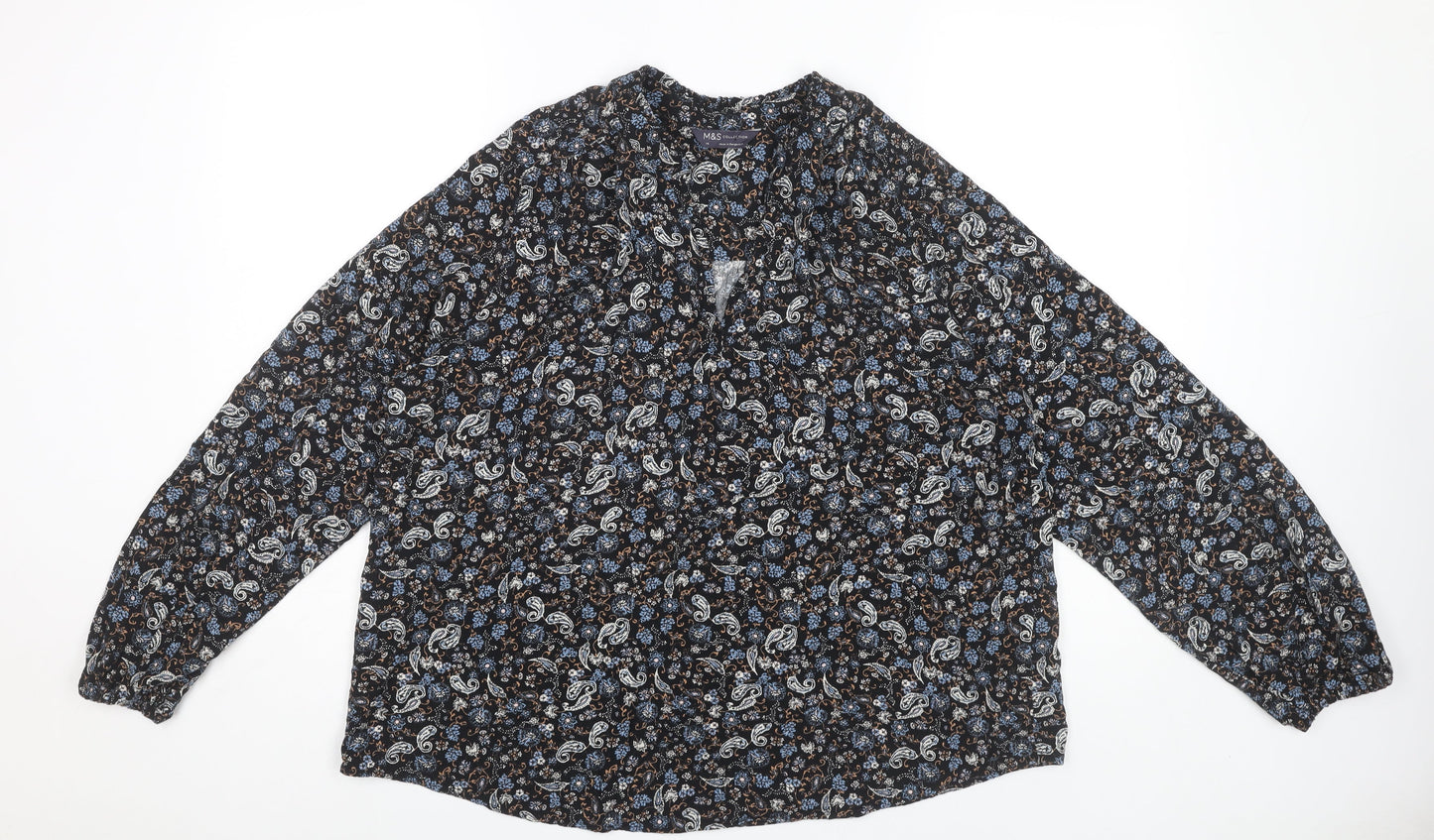 Marks & Spencer Women's Blue Paisley Blouse Size 14