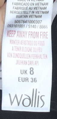 Wallis Black Slim Trousers UK 8 Women's