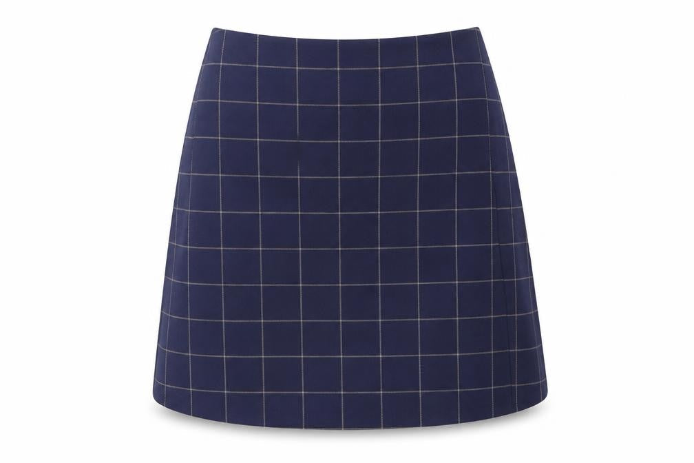 Monki Women's Blue Check Pencil Skirt Size 8