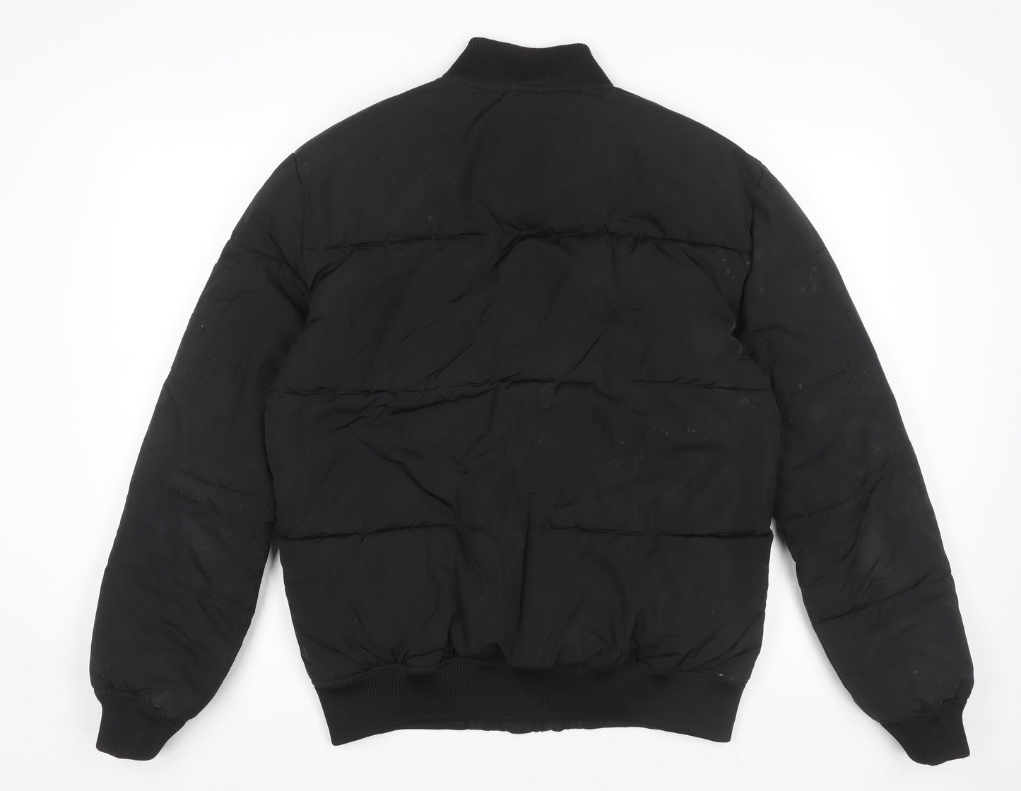 H&M Men's Black Bomber Jacket, Size S, Casual Wear