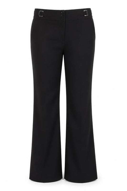 Wallis Black Flared Trousers, Size 12, Women's Elegant Fit
