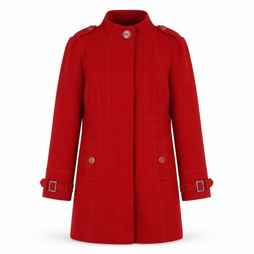 Wallis Women's Red Mid-Length Belted Coat Size 8