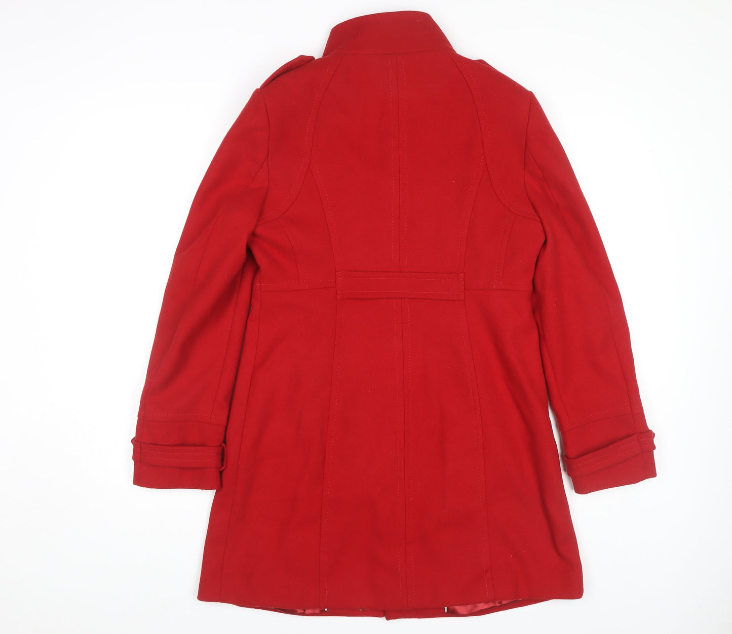 Wallis Women's Red Mid-Length Belted Coat Size 8