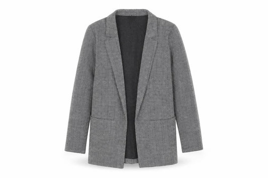 H&M Grey Women's Coatigan - M, Knit Herringbone Style