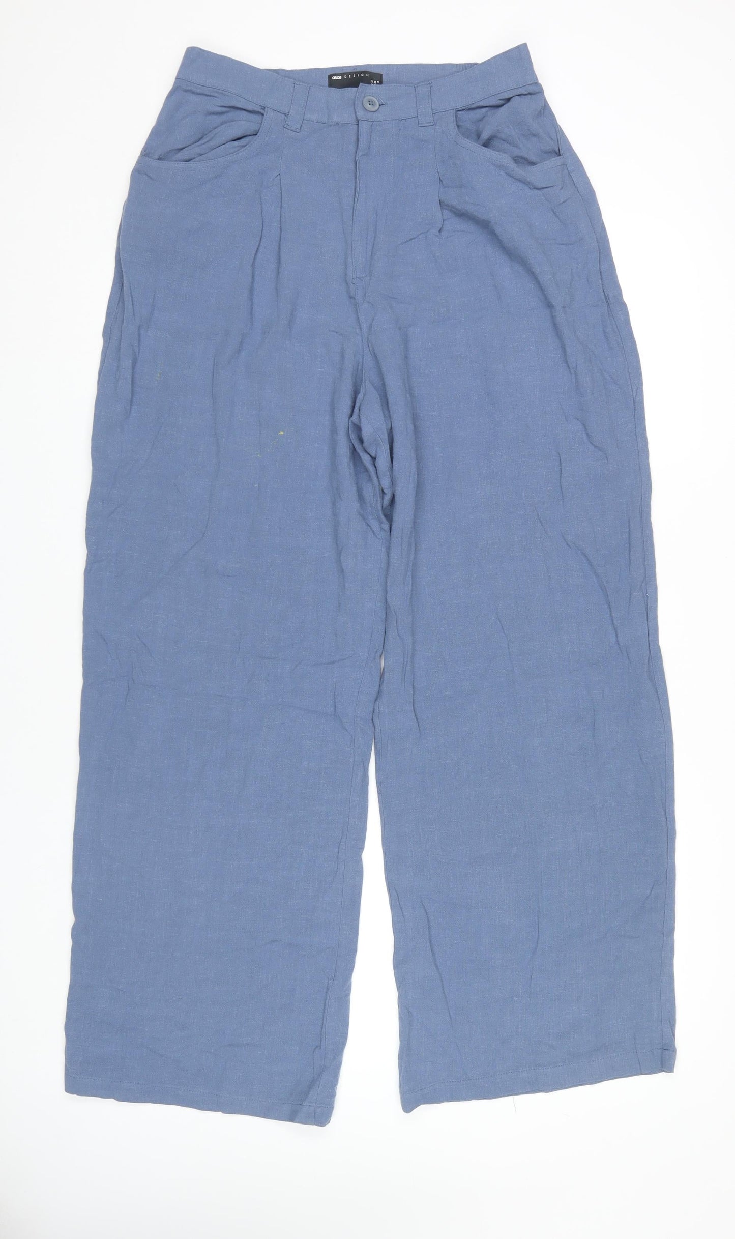 ASOS Design Women's Blue Wide-Leg Trousers Size 12