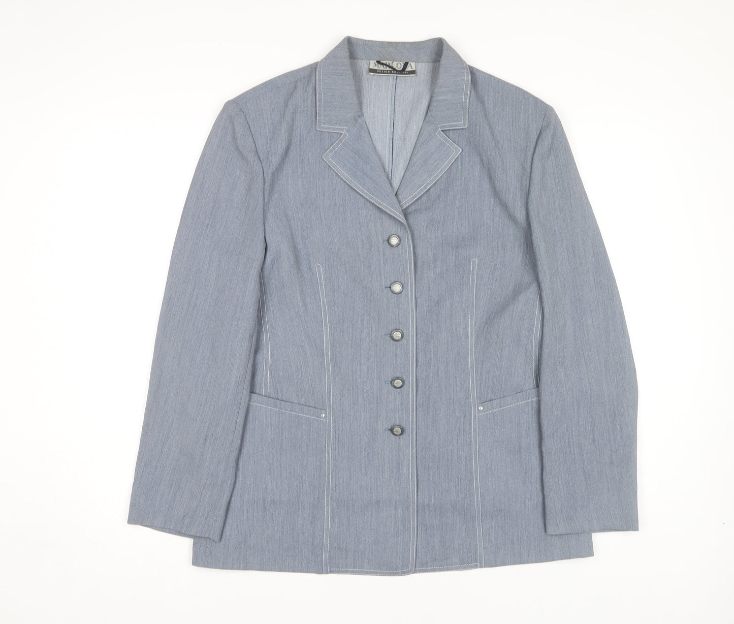 Marcona Women's Blue Size 14 Button Blazer