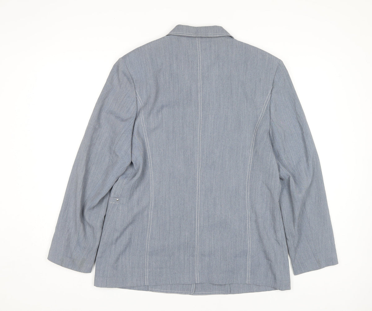 Marcona Women's Blue Size 14 Button Blazer