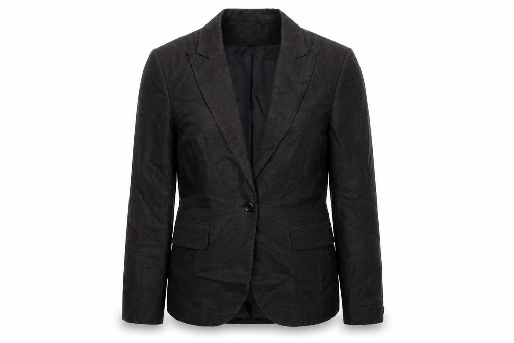 Warehouse Black Linen Blazer for Women, Size 12