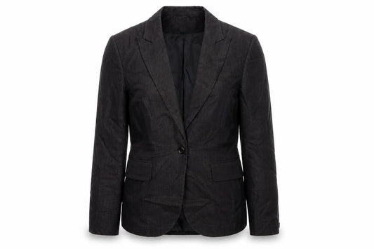 Warehouse Black Linen Blazer for Women, Size 12