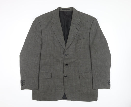 Jonathan Adams Men's Grey Check Blazer, Size 42 Regular Fit