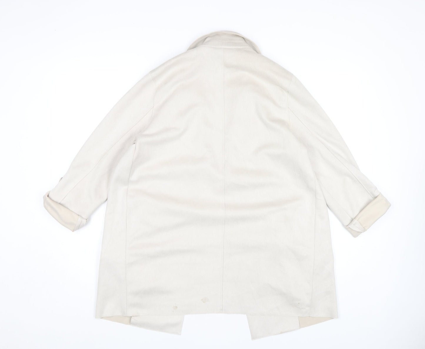 Pull&Bear Women's Beige Mid-Length Coat Size S