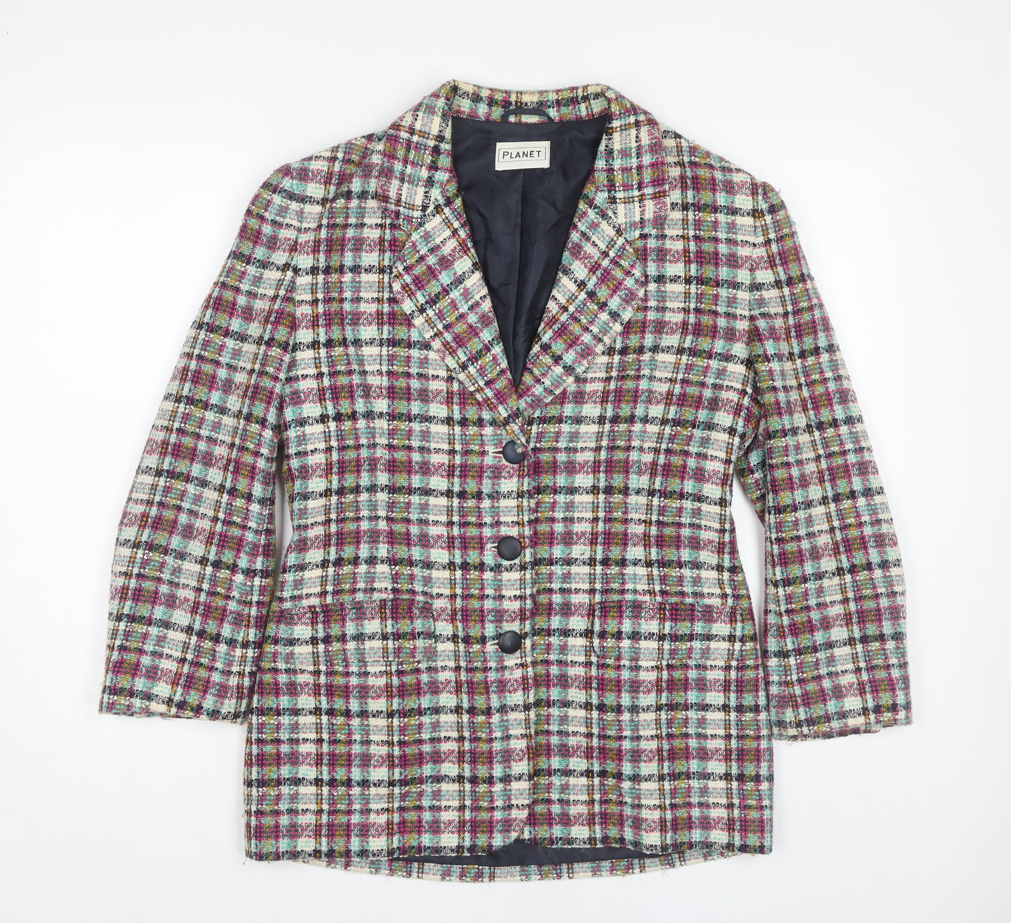 Planet Women's Multicoloured Plaid Blazer Size 8