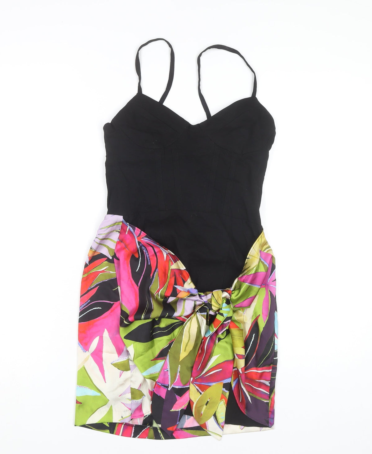 Zara Women's Black Floral Slip Dress, Size S