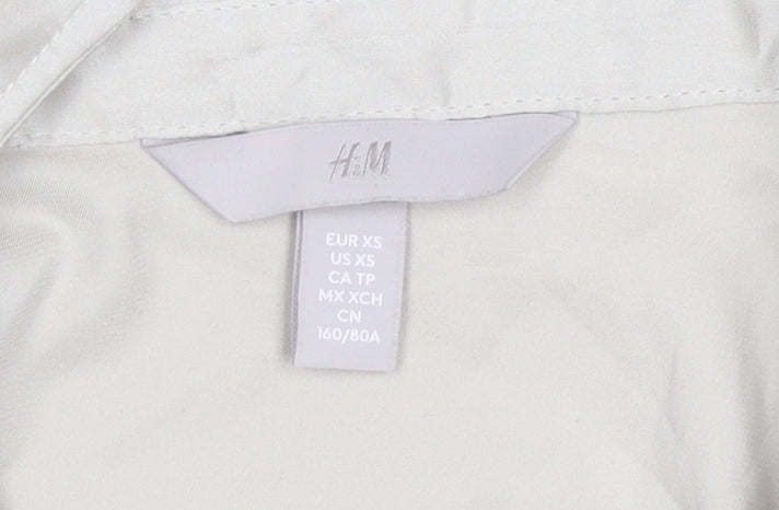 H&M Women's Beige Button-Up Shirt - Size 12