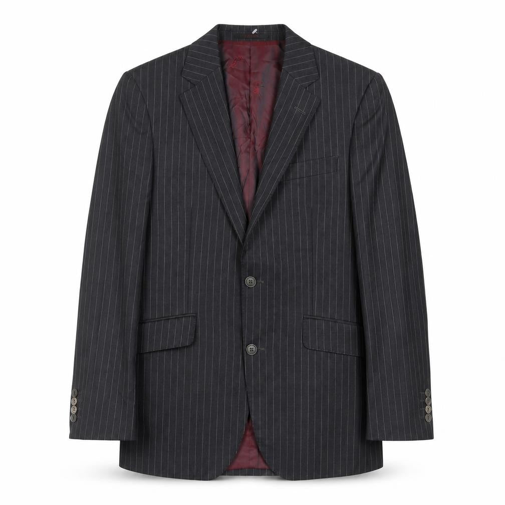 Chester Barrie Men's Grey Striped Wool Blazer, 38R