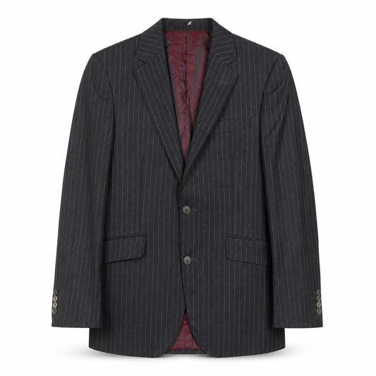 Chester Barrie Men's Grey Striped Wool Blazer, 38R