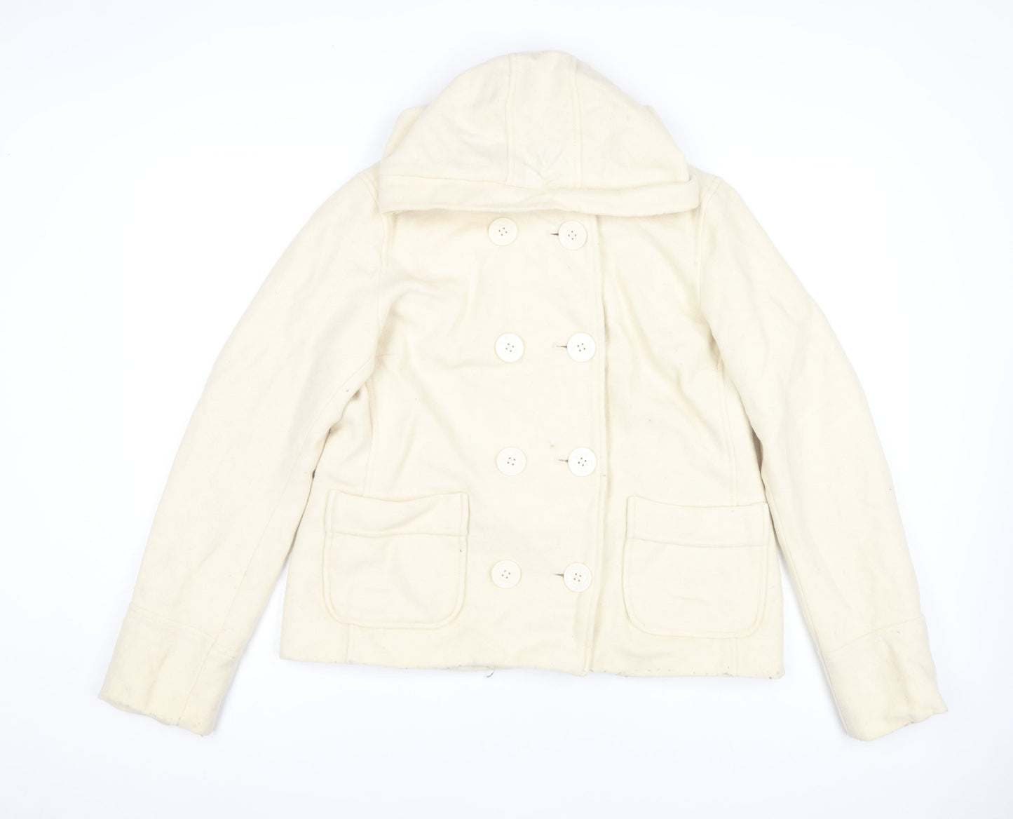 Polo Jeans Women's Ivory Wool Pea Coat XL