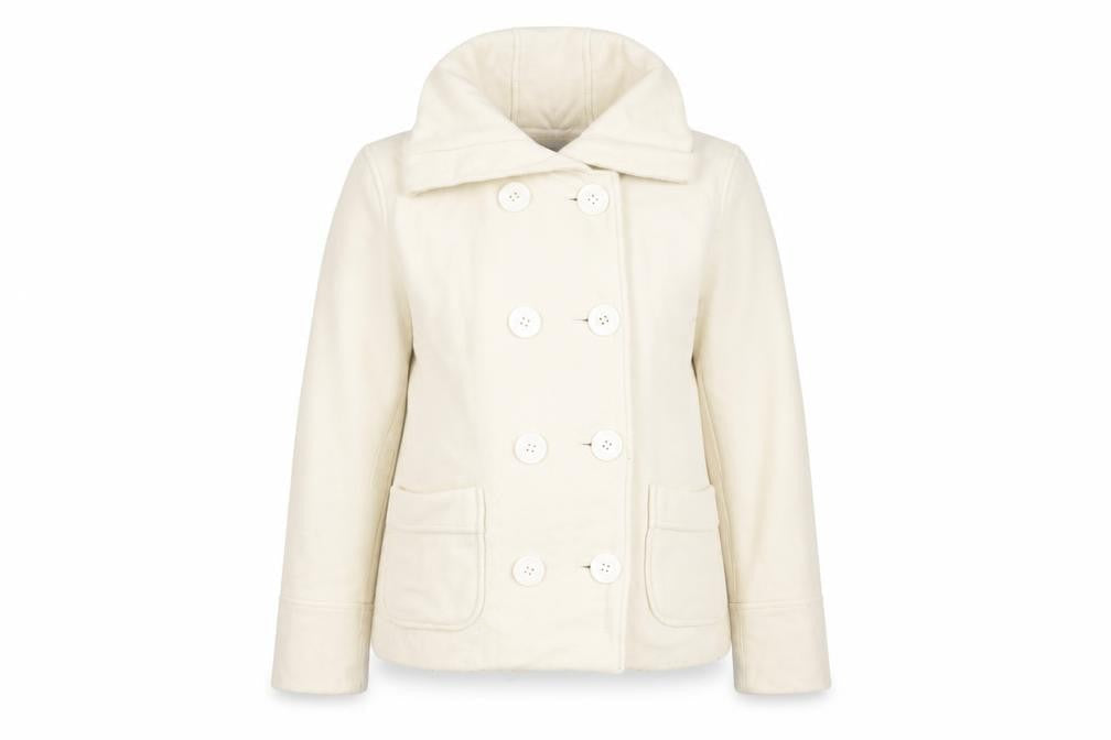 Polo Jeans Women's Ivory Wool Pea Coat XL