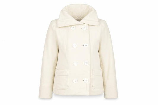 Polo Jeans Women's Ivory Wool Pea Coat XL