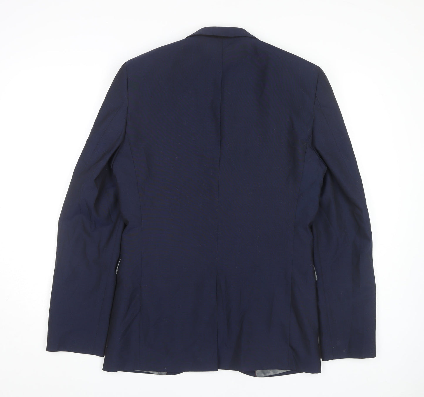 Next Men's Blue Long Blazer, 38L Single-Breasted