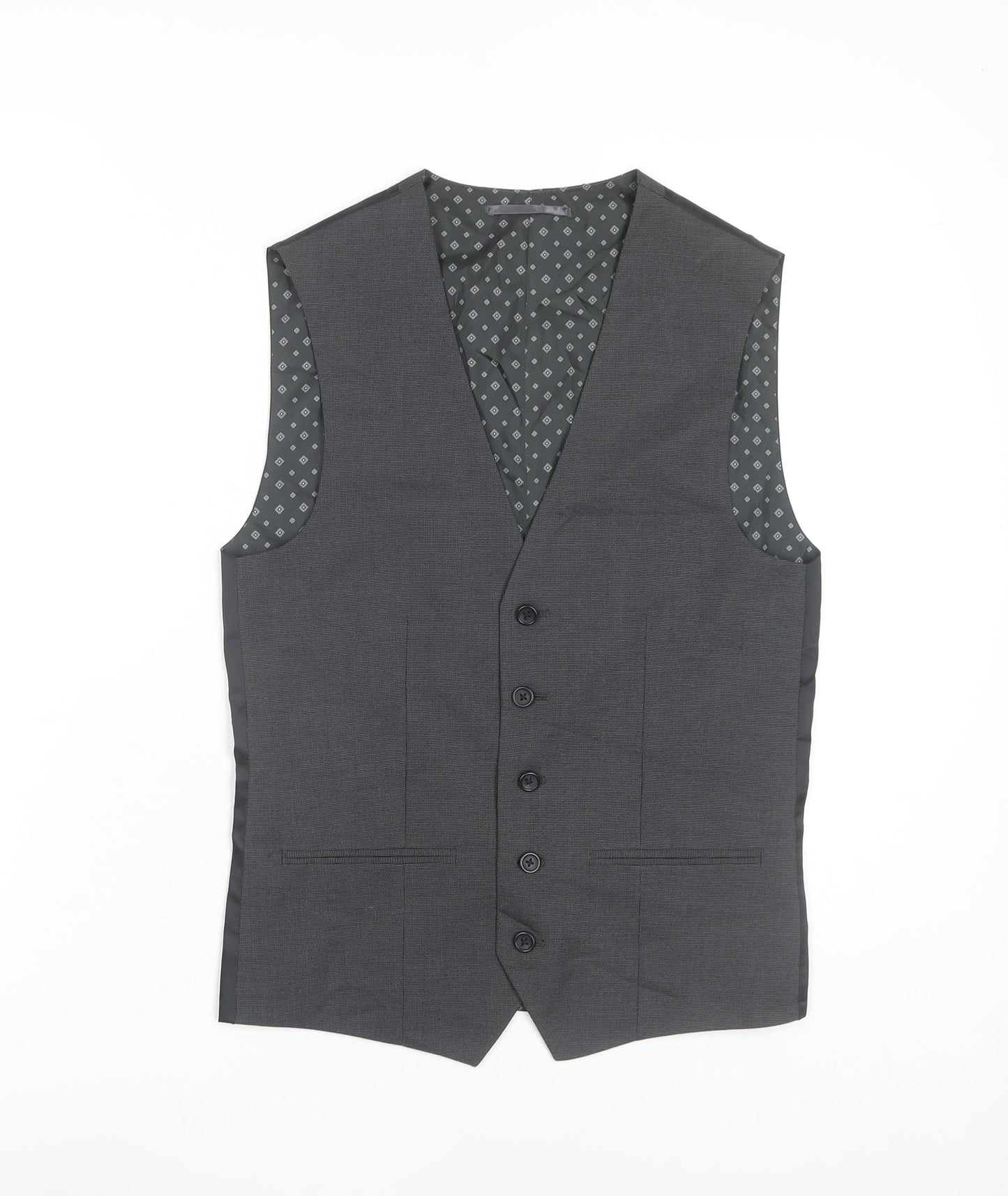 Next Men's Grey Waistcoat Size 34 Regular Fit