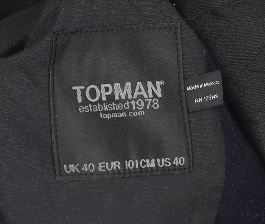 Topman Men's Navy Blue Blazer, Size 40, Business Casual