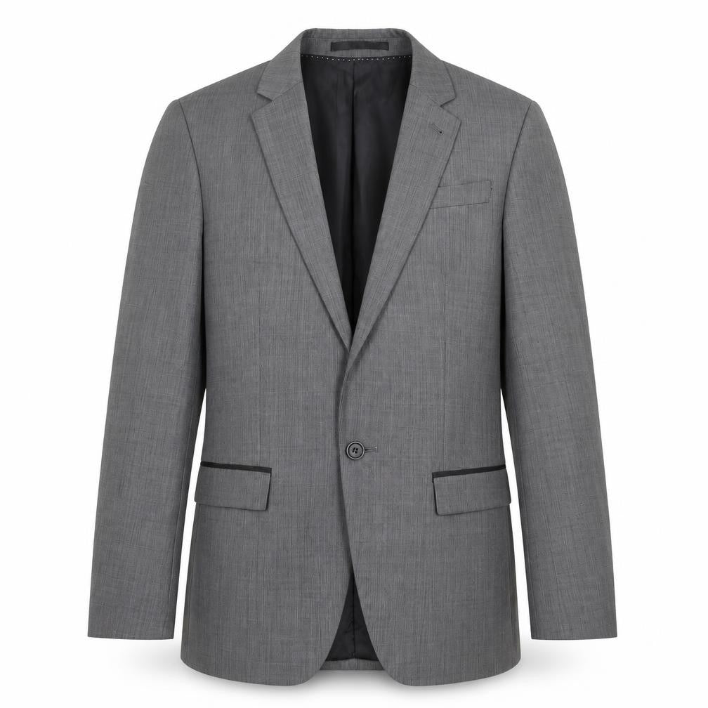 Topman Men's Grey Blazer, Size 34, Single-Breasted
