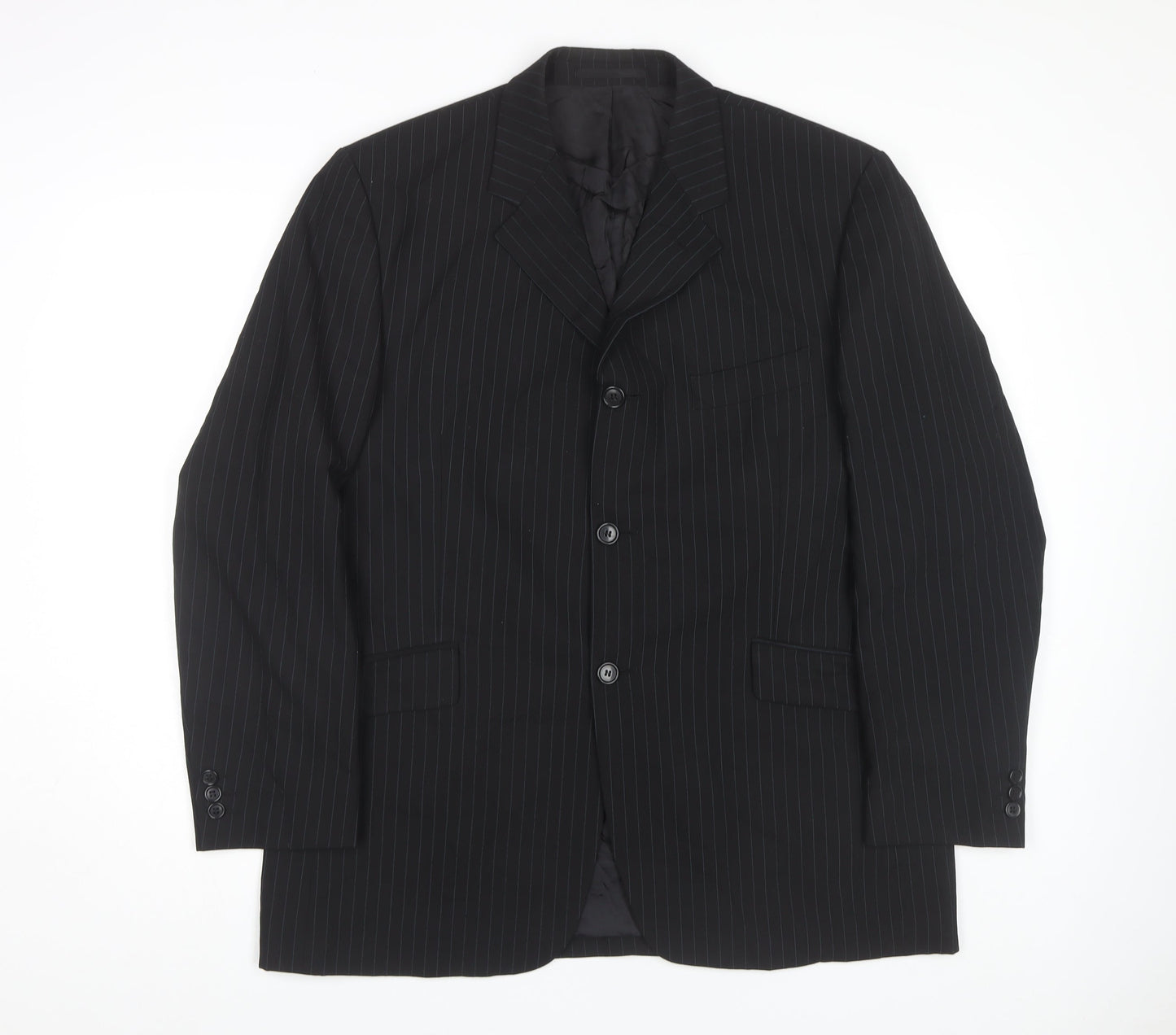 Burton Men's Black Blazer 42S Classic Striped Formal